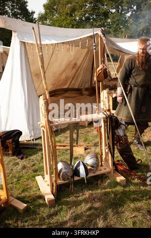 camp d-bagages reconstitution de la bataille de Hastings reconstitution Banque D'Images