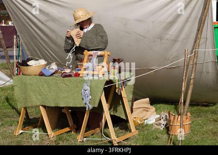 camp d-bagages reconstitution de la bataille de Hastings reconstitution Banque D'Images