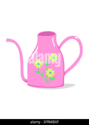 arrosateur rose motif floral outil pour plantes d'intérieur illustration vectorielle Illustration de Vecteur