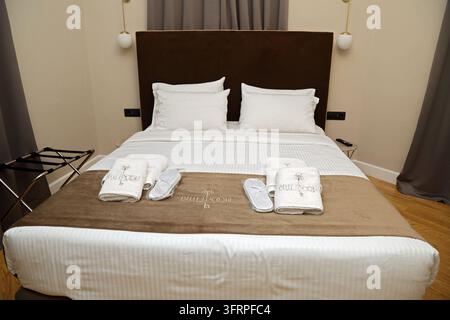 Chambre d'hôtel à Athènes, Grèce. Banque D'Images