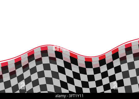 Fond abstrait de drapeau à damier de course automobile avec motif damier ondulé et design géométrique dynamique Illustration de Vecteur