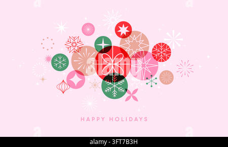Carte de Noël, poster de joyeuses fêtes, fond de Noël Illustration de Vecteur