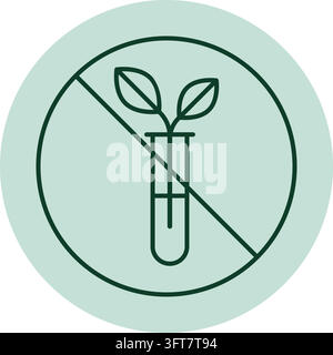 Agriculture biologique, exploitation agricole et durabilité icône isolée : plantes non OGM Illustration de Vecteur