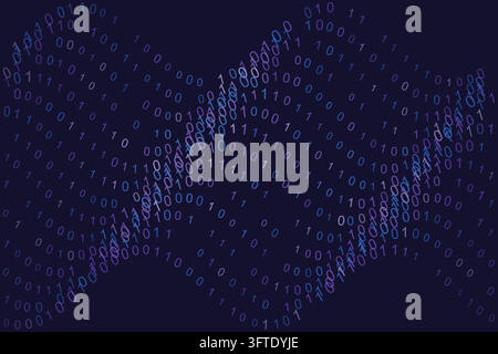 Fond de données numériques à code binaire abstrait avec des chiffres technologiques futuristes et un motif de programmation Cyber Matrix Illustration de Vecteur