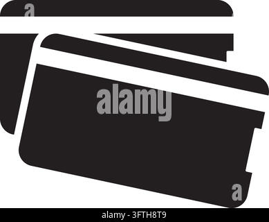 icône vectorielle de silhouette de tickets de transport simples et classiques pour train, bus et ferry isolés sur fond transparent Illustration de Vecteur