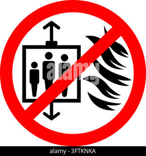 vecteur de signe d'icône de symbole noir et blanc d'ascenseur simple isolé sur fond transparent Illustration de Vecteur
