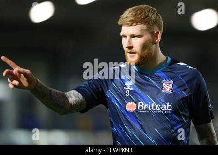 York, Royaume-Uni. 20 oct. 2026. YORK, ANGLETERRE, 20 OCTOBRE : Josh Stones de York City avant le match de Sky Bet League Two entre York City et Accrington Stanley au LNER Community Stadium le 20 octobre 2026 à York, Angleterre. (Photo de Zach Forster/Sports Press Photo) Credit : SPP Sport Press Photo. /Alamy Live News Banque D'Images