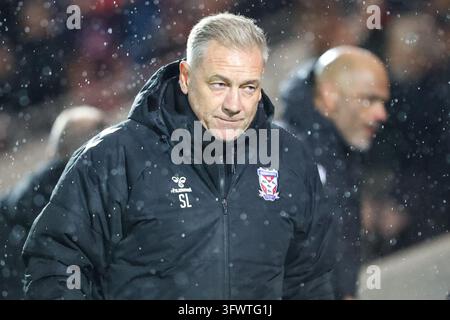 York, Royaume-Uni. 20 oct., 2026. YORK, ANGLETERRE, 20 OCTOBRE : Le manager de York City Scott Lindsey avant le match de Sky Bet League Two entre York City et Accrington Stanley au LNER Community Stadium le 20 octobre 2026 à York, Angleterre. (Photo de Zach Forster/Sports Press Photo) Credit : SPP Sport Press Photo. /Alamy Live News Banque D'Images
