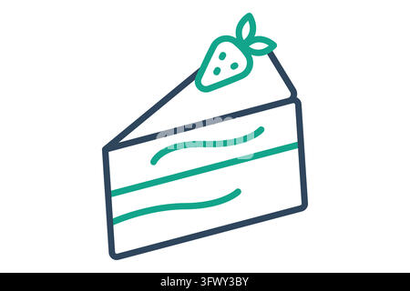Icône de gâteau. style d'icône en ligne. icône liée à la nourriture. illustration vectorielle d'éléments de restauration Illustration de Vecteur