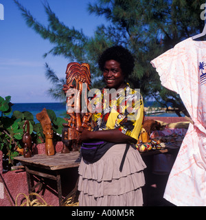 STALLKEEPER MARCHÉ EN JAMAÏQUE Banque D'Images