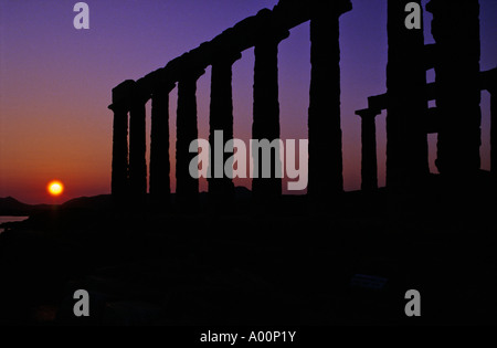 TEMPLE DE Poséidon au cap Sounion GRÈCE Banque D'Images