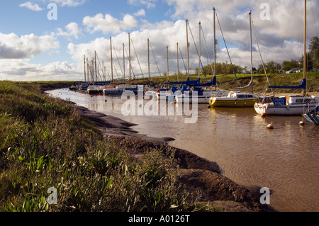 Yachts amarrés à Lytham Creek Lytham St Annes Lancashire Banque D'Images