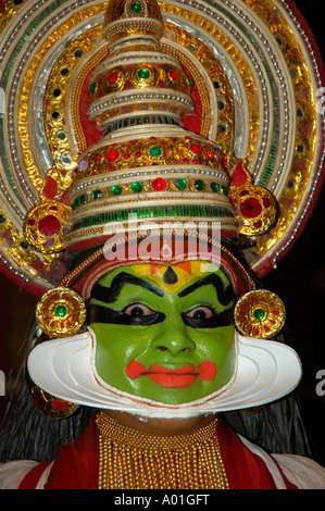 Danseuse de Kathakali culturelle au Kerala Inde du Sud , Asie , Banque D'Images