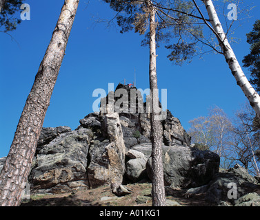 Felsformation Sandsteinruecken, Teufelsmauer, Blankenburg (Harz), Naturpark Harz, Sachsen-Anhalt Banque D'Images