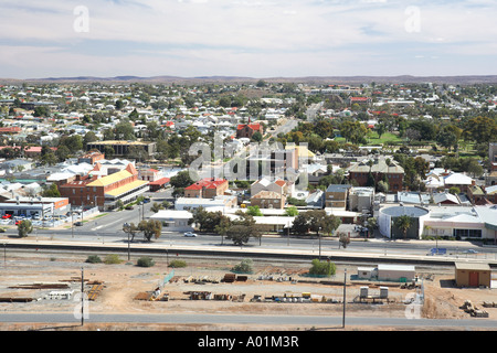 Vue aérienne de Broken Hill CBD, gamme Barrière, New South Wales, Australie Banque D'Images