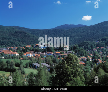 Fouga, bergige Landschaft, bewaldete Landschaft, Stadt Bodenmais und Grosser Arber, Bodenmais, Naturpark Bayerischer Wald, Niederbayern, Bayer Banque D'Images