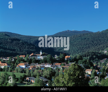 Fouga, bergige Landschaft, bewaldete Landschaft, Stadt Bodenmais und Grosser Arber, Bodenmais, Naturpark Bayerischer Wald, Niederbayern, Bayer Banque D'Images