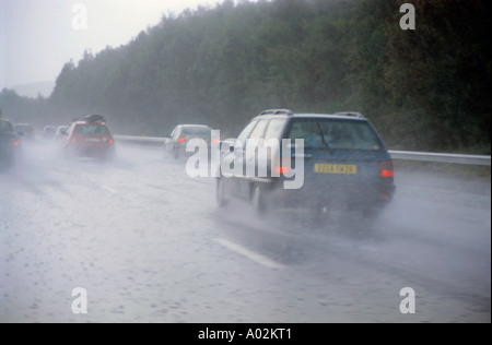 France près de Béziers A9 route après une tempête Banque D'Images