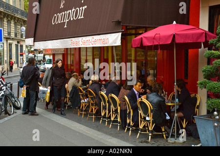 Le Comptoir bistrot à l'extérieur dans le quartier de Saint Germain des Prés dans le centre de Paris la capitale de France UE Banque D'Images