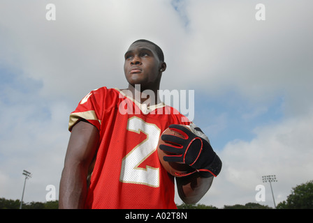 High School Football player portrait Banque D'Images
