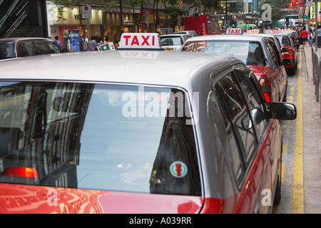 File d'attente de taxis , Hong Kong Banque D'Images