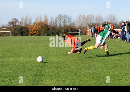 Dimanche Football', Newbold Comyn, Leamington Spa, Warwickshire, England, UK Banque D'Images