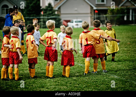 Un jeu de soccer pour les jeunes à Omaha, Nebraska. Banque D'Images