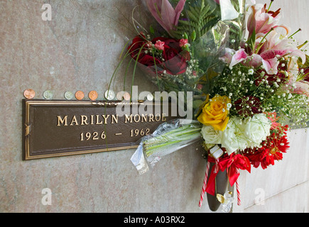 Tombe de Marilyn Monroe, Westwood Memorial Park, à Los Angeles, USA Banque D'Images