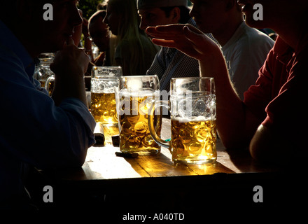 Hofbraukeller bier garden, Munich, Bavière, Allemagne Banque D'Images