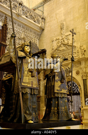 Tombeau de Christophe Colomb, la Cathédrale, Séville, Espagne Banque D'Images