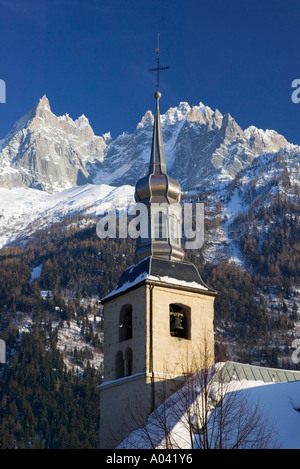 Eglise St-Michel, Chamonix, Haute Savoie, France Banque D'Images