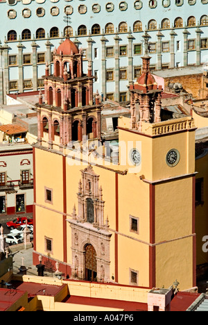 Close up portrait de l'église connue sous le nom de Basilique de Notre Dame de Guanajuato ville de Guanajuato au Mexique Banque D'Images