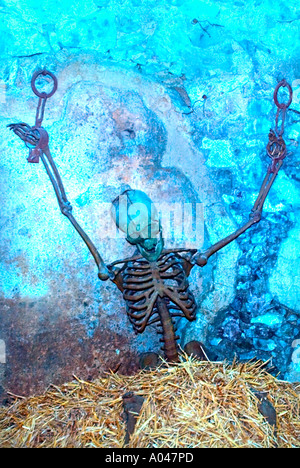 Scène dans museum illustrant torturé victime de l'Inquisition espagnole Banque D'Images