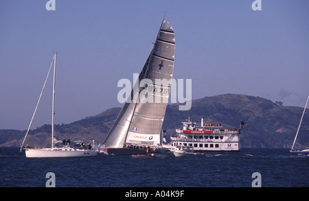 "Larry Ellison's '12 mètres' 'Americas Cup' Location de Oracle, 'San Francisco', Californie' Banque D'Images