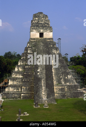 Temple du Grand Jaguar, Temple (I) Tikal, El Petén, Guatemala Banque D'Images