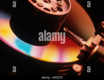 Close up d'un disque dur de l'ordinateur Banque D'Images