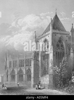 Vue sur la cathédrale de York de la Salle Capitulaire publié 1835 dessiné par Hablot Browne gravée par W Woolnoth Banque D'Images