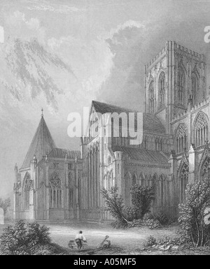 La cathédrale de York La tour centrale et nord du transept Chapter House publié 1835 dessiné par Hablot Browne gravée par B Wi Banque D'Images