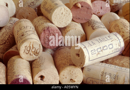 Wine corks in close up Banque D'Images