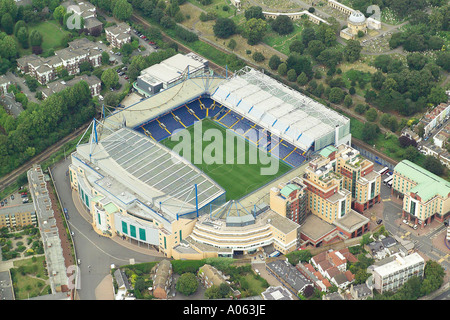 Vue aérienne de Chelsea Football Club à Londres, également connu sous le nom de stade de Stamford Bridge Accueil au blues ou les retraités Banque D'Images