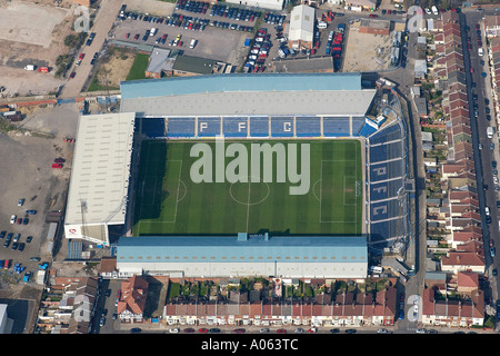 Vue aérienne de Portsmouth Football Club. Il est également connu sous le nom de Fratton Park et est le foyer de Pompey