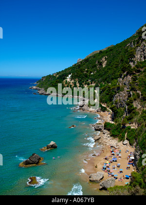 L'île de Corfou, plage de Myrtiotissa Banque D'Images