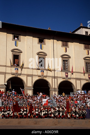 Parade à la giostra del Saracino à Arezzo Banque D'Images