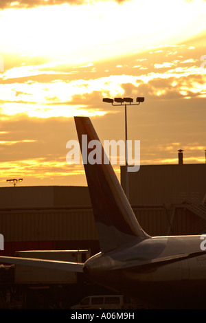 Soleil matinal sur jet à l'aéroport de Tampa Bay Banque D'Images