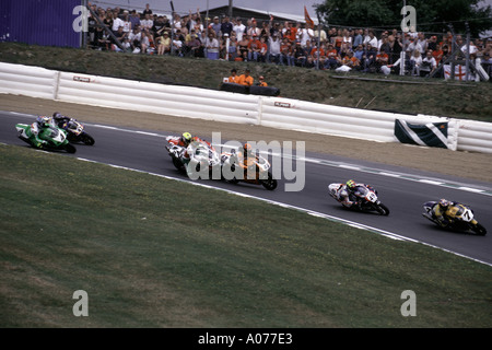 Crash World Superbike Brands Hatch ronde européenne Août 2000 Banque D'Images