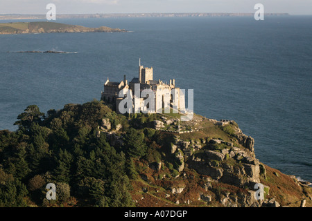 Photographie aérienne de St Michaels Michael s mont Cornwall UK Banque D'Images