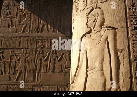 Temple de Sebek et Haroeris (Horus) à Kom Ombo, Egypte Banque D'Images