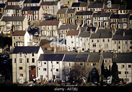 Terrasse maisons Six Bells Abertillery South Wales UK Banque D'Images