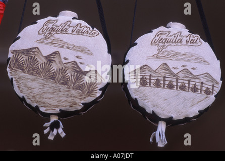 Souvenirs mexicains cantines pour boire de la tequila au Mexique l'État de Jalisco Banque D'Images