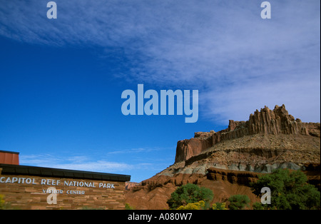 Le Château rock formation du Centre d'Capitol Reef National Park Utah UT SW USA Banque D'Images